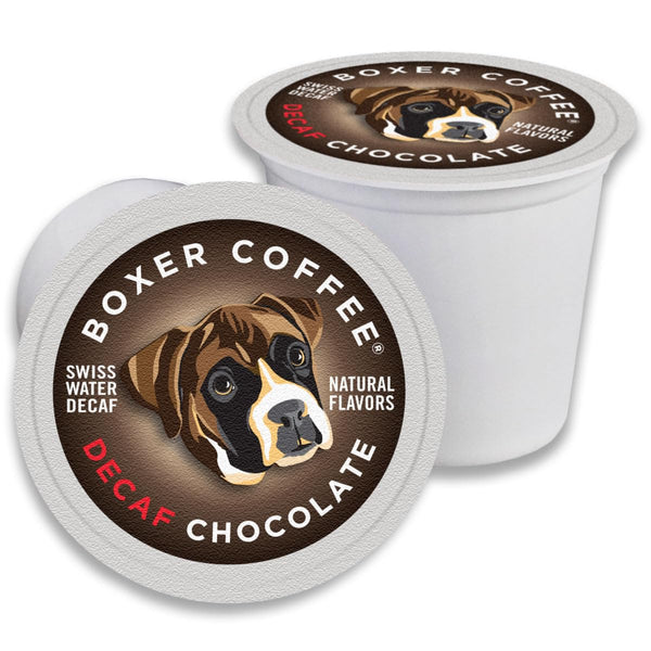 Boxer Coffee Swiss Water Decaf Chocolate Pods Compatible with Keurig K-Cup Brewers
