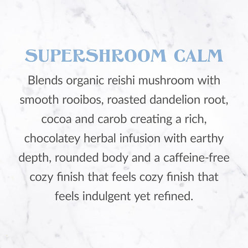36 Count The Republic of Tea SuperShroom Calm Reishi Herbal Tea, Organic Rooibos, Cocoa and Dandelion Root Blend, Low