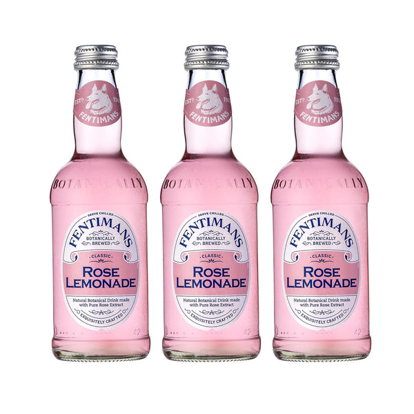 Fentimans Sparkling Rose Lemonade - Sparkling Pink Lemonade with Natural Ingredients &