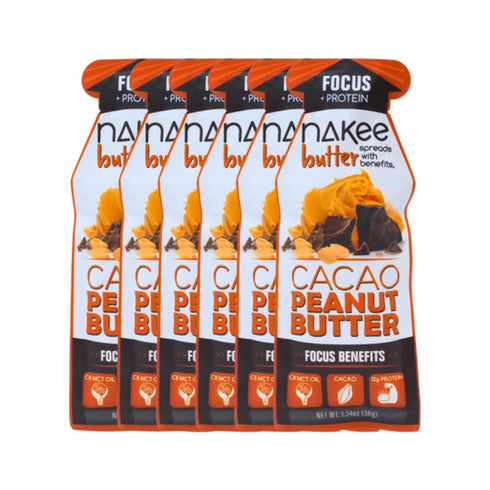 Nakee Butter Focus Cacao Peanut Butter - Gluten-Free, Keto, Low-Carb, High-Protein with