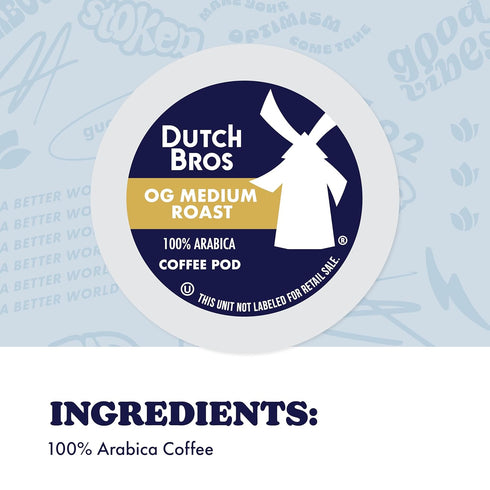 60 Count, Dutch Bros OG Medium Roast, Medium Roast, Single Serve Coffee Pods for Keurig K-Cup Brewers