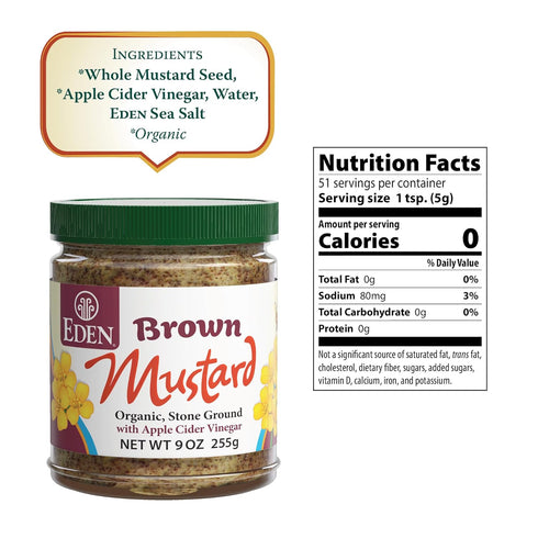 9 oz Eden Organic Brown Mustard