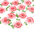 Not 3D 24Pcs Pink Rose Edible Cupcake Topper by Rice Paper for Cake Decoration Party