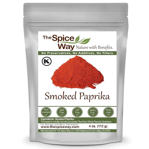 The Spice Way Smoked Paprika - Pure, Non-GMO, No Additives, 4 oz Resealable Bag, Authentically Smoked with Herbs