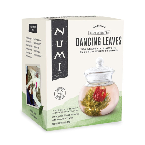 Numi Organic Tea Dancing Leaves Flowering Tea Gift Set, 5 Tea Blossoms