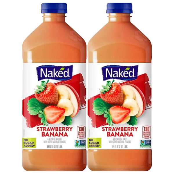 evsemo Naked Strawberry Banana Fruit Smoothie, (64 oz, 2 pk)