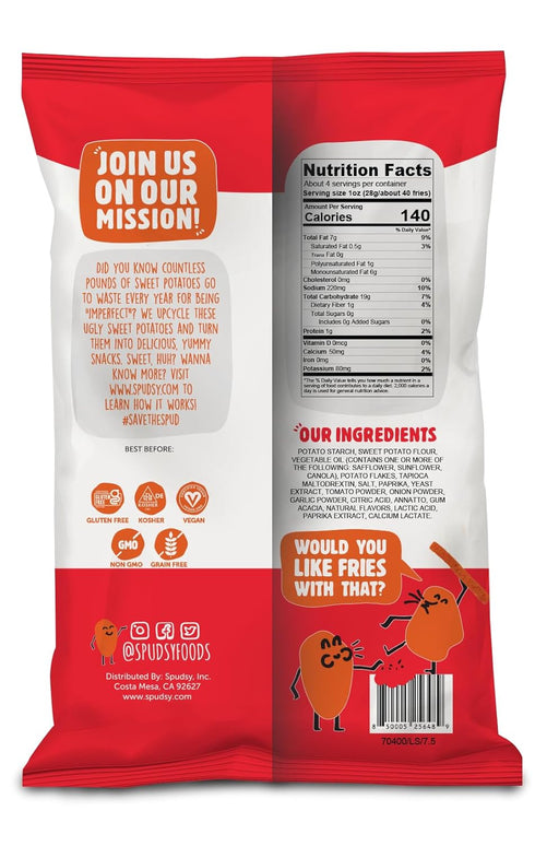 4 OZ (Pack 4) Spudsy Hot Sweet Potato Fries