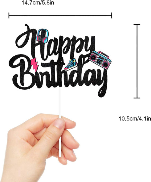 Happy Birthday 90's Throwback Cake Topper, Totally 1990s Party Supplies and Decorations