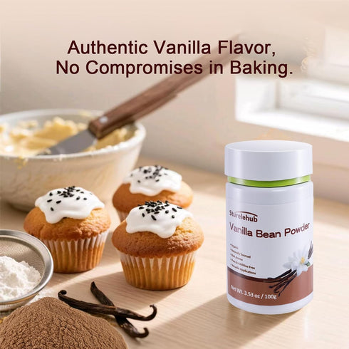 Sturelehub 3.53oz 100g, 100% Vanilla Bean Powder, / Pure Ground Vanilla Bean Powder, No Additives, Vegan, Great