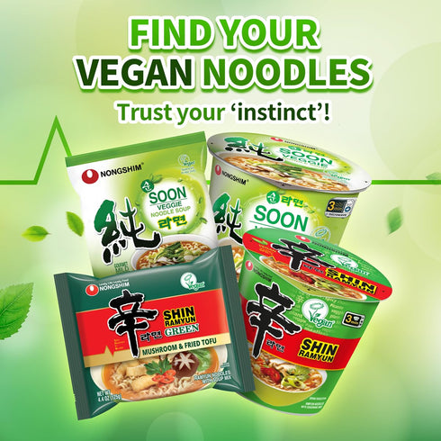 2.6 (Pack 6) Nongshim Soon Cup Noodle Soup, Veggie, Ounce