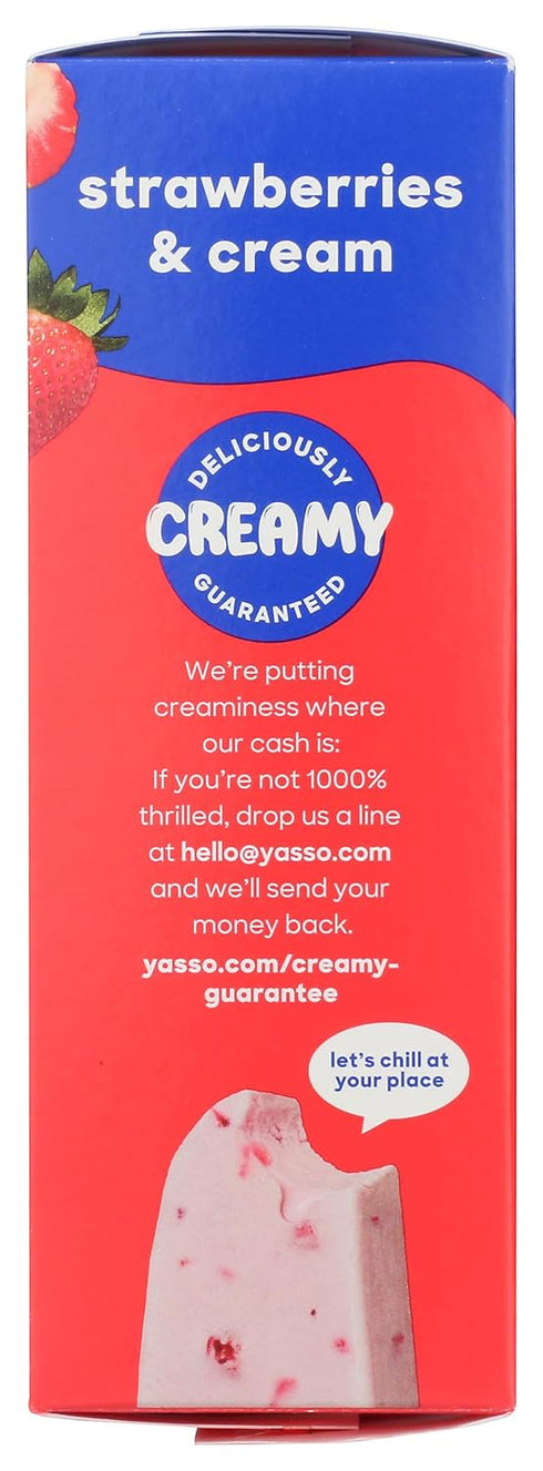 14 YASSO Strawberries & Cream Greek Yogurt Bars, FZ