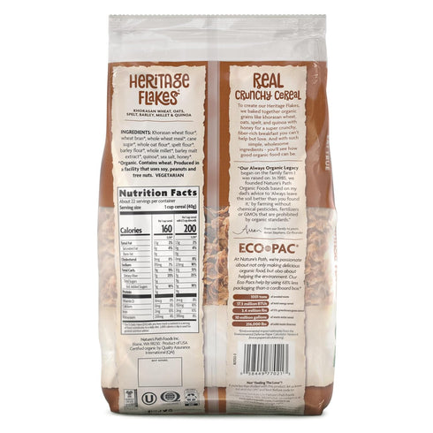 32oz Nature's Path Organic Heritage Flakes Cold Cereal EcoPac Bag