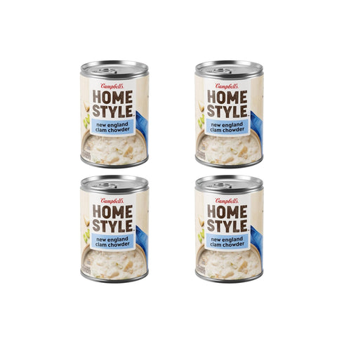 Campbell's Homestyle New England Clam Chowder Soup, 16.3 oz Can (Pack of 4)