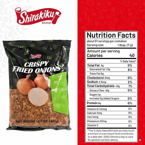 14.1 OZ Pack 1 Shirakiku Crispy Fried Onion | Japanese Crunchy Chopped Onions Topping | Ideal for Enhancing Asian