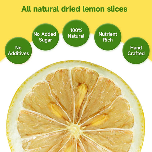 Slices,3oz/85g, Cocktails,100% Dried Lemon Dehydrated Fruit Slices For Natural No Additives No Sugar Added,Natural