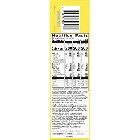 Pack, 10g 15 Count, 21.3 oz Nature Valley Protein Bars Variety Gluten Free Chewy Granola Snack Bars, Protein, Peanut
