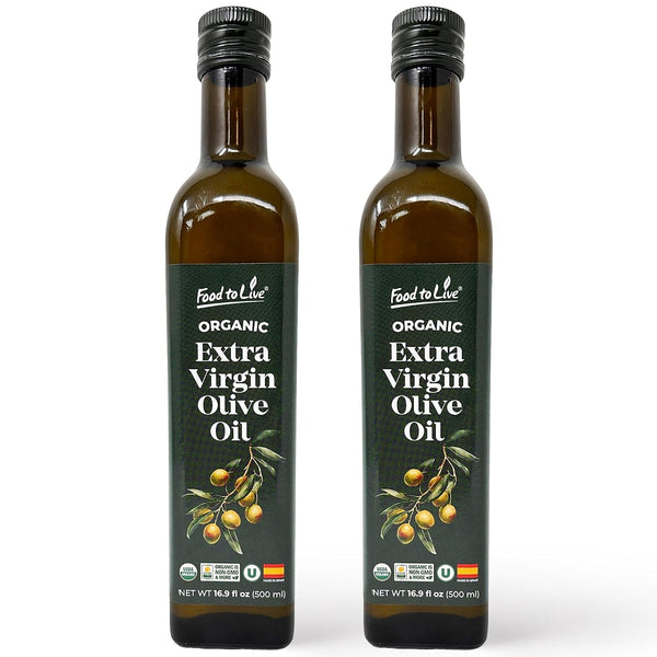 Food To Live Organic Extra Virgin Olive Oil, 16.9oz (500ml) Cold-Pressed. Polyphenol