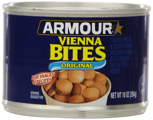Armour Star Vienna Sausage Bites, Original Flavor, Canned Sausage, 10 OZ (Pack of