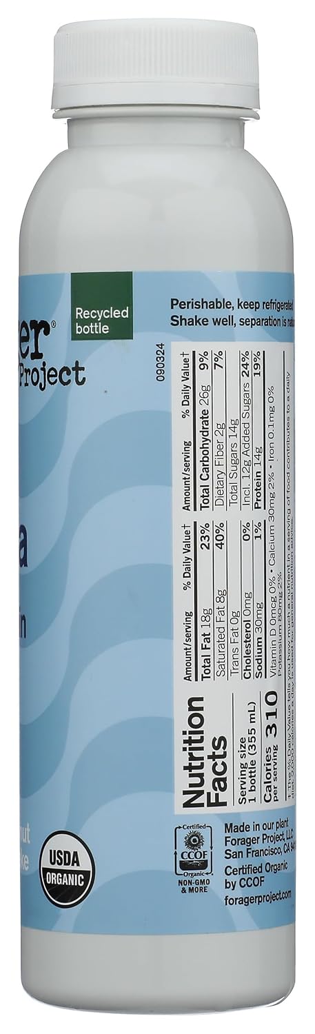12 FORAGER PROJECT Organic Cinnamon Vanilla Plant-Based Protein Shake, FZ