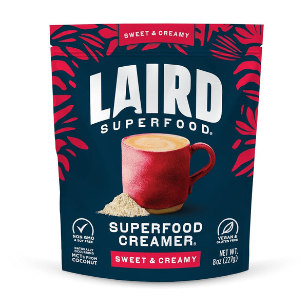 Laird Superfood Non-Dairy Superfood Creamer - Coconut Powder Coffee Creamer - Sweet
