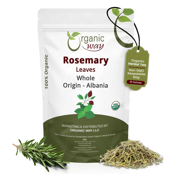 Organic Way Dried Rosemary Leaves Whole Herb - Herbal Tea | Spice