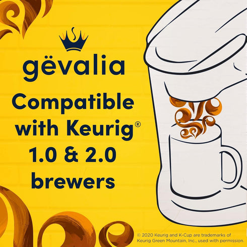 2-Step Packets 6 (Pack 3) Gevalia Frothy Caramel Macchiato Espresso Style K-Cup Coffee Pods & Froth Kit, CT