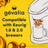 2-Step Packets 6 (Pack 3) Gevalia Frothy Caramel Macchiato Espresso Style K-Cup Coffee Pods & Froth Kit, CT