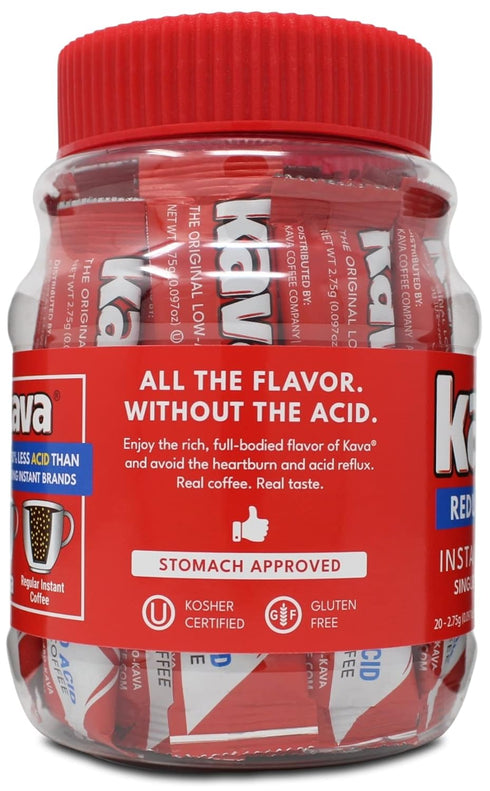 Packets, 20 Count (Pack 6) Kava Low Acid Instant Coffee Single Serve Stick