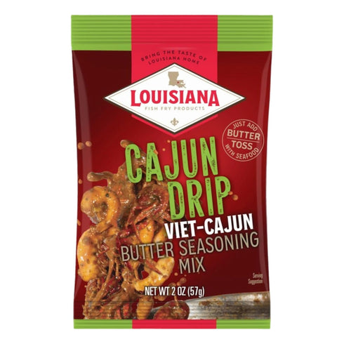 2oz Pack Louisiana Fish Fry Cajun Drip Bag - Seafood Seasoned Butter Sauce - Elevate your boiled seafood game