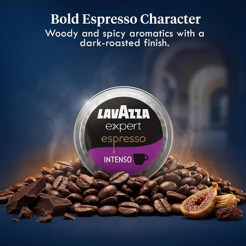 72 Count Lavazza Expert Espresso Intenso Capsules Dark Roast Coffee Pods with Arabica & Robusta Blend Bold Flavor