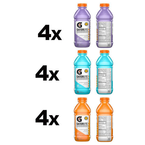 Gatorlyte 3 Pack 2.0, 5 20 oz (12 Pack) Rapid Rehydration Electrolyte Drink, Flavor Variety Specialized Blend