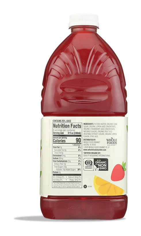 365 by Whole Foods Market 64 Oz , Organic Strawberry Lemonade, Fl