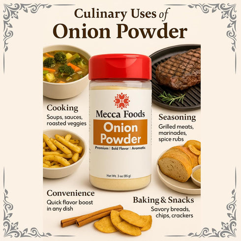 3oz 100% Onion Powder - Pure Ground Dehydrated Onion, No Fillers, Non-GMO All-Purpose Cooking Spice for BBQ, Meat