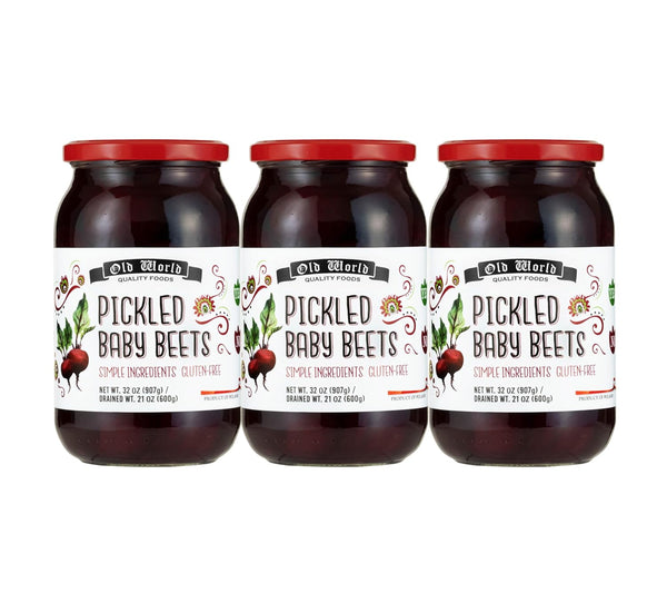 Generic Old World Quality Food Pickled Baby Beets 32 oz Jar 3 Pack