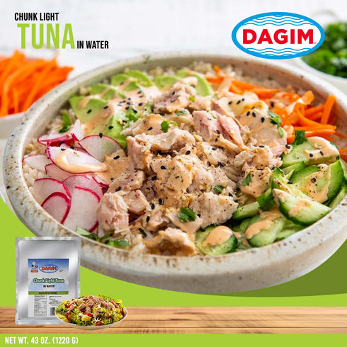 Dagim 43 oz Pack 2 Chunk Light Tuna in Water Tuna Fish Pouch Kosher Certified for Passover