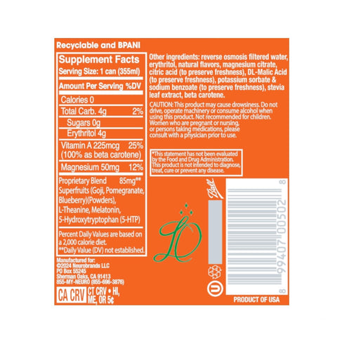 12 Oz (Pack 12) Neuro Sleep Mellow Mango, Fl Can
