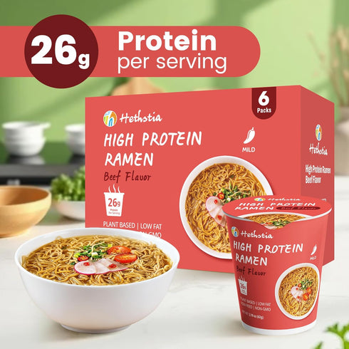 Pack 6 10 Packs Hethstia Konjac Shirataki Rice & High-Protein Ramen Variety - Versatile Vegan Meal, Low-Calorie