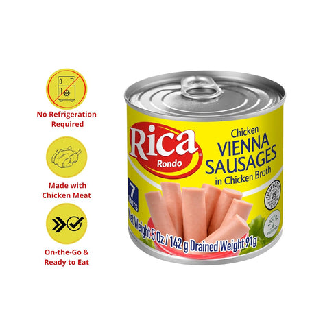 5 oz (Pack 6) Rica Chicken Vienna Sausages, Original Flavor, Can