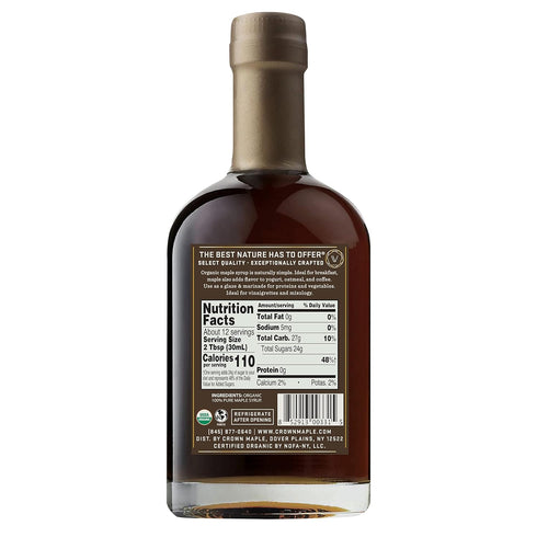 Crown Maple Very Dark Color, Strong Taste Certified Organic Maple Syrup, 12.7 Fl Oz, Pancakes, Basting Glazes, Sauces, Mustards