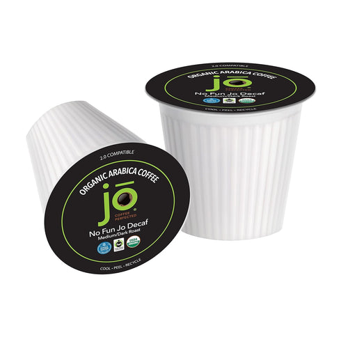 NO FUN JO DECAF: 48 Cups, Organic Medium Dark Roast Swiss Water