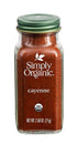 Simply Organic Cayenne Pepper, 2.89 Ounce, Pure, Organic, No GMO's, Kosher Certified