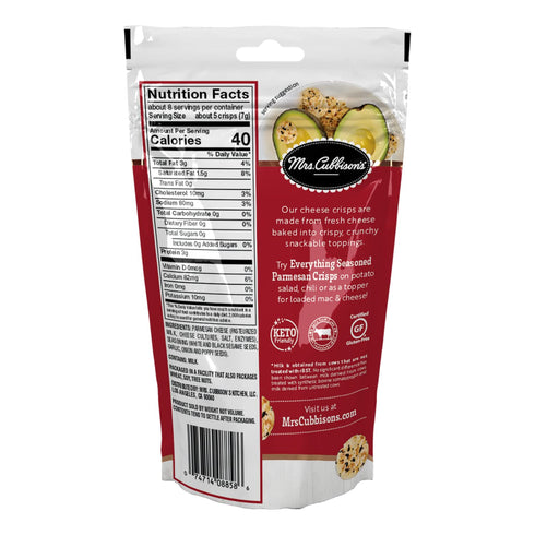 1.98 Pack 9 100% Mrs. Cubbison's Cheese Crisps| Everything Seasoned | Ounce, of | Real Cheese | Keto Friendly | Great