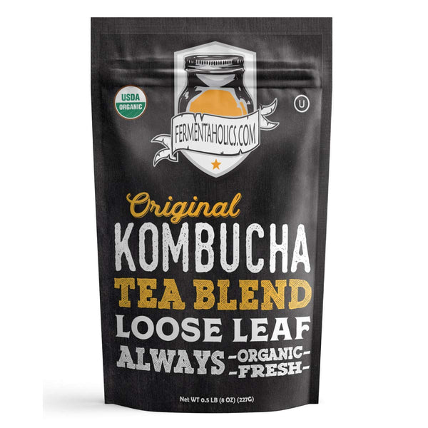 Fermentaholics USDA Certified Organic Kombucha Tea Blend, 8 oz, Makes 22 Gallons, Kosher Certified, Loose Leaf