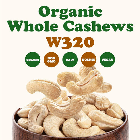 1 Food to Live - Organic Cashews, Pound Whole, Unsalted, Non-GMO, Kosher, Raw, Vegan, Bulk