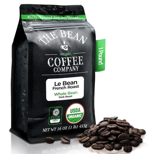 The Bean Organic Coffee Company Le Bean, Dark French Roast, Whole Coffee,