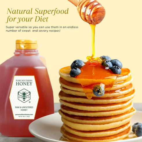 100% (48 Raw & Unfiltered Wildflower Honey - American Made by Pure Southern Honey Ounce)