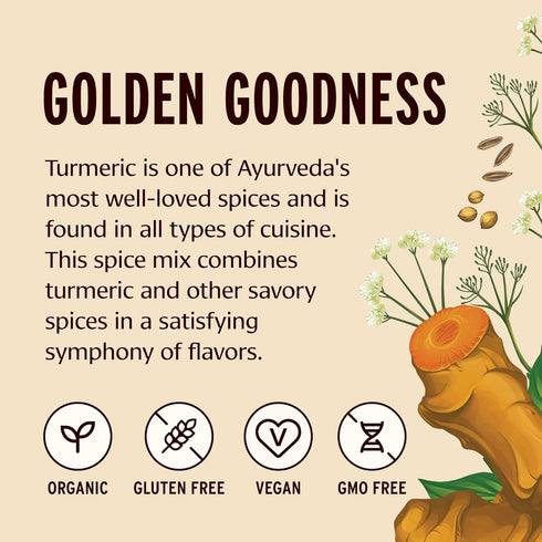 2.6 oz Banyan Botanicals Turmeric Masala Spice Mix Organic Ayurvedic Spice Blend Warming & Savory Cooking Spices