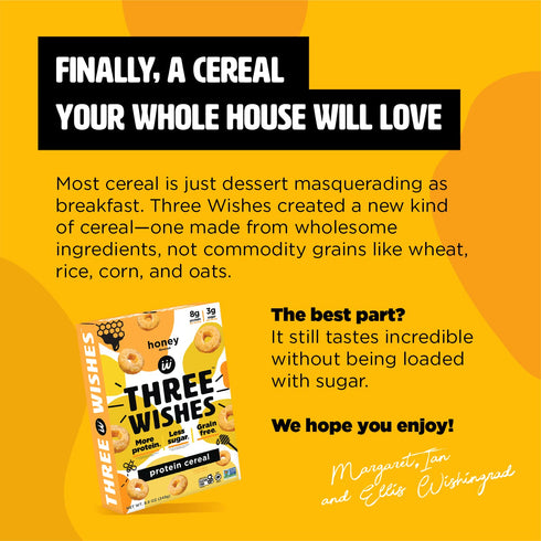 (1-Pack) Protein and Gluten-Free Breakfast Cereal by Three Wishes - High Protein and Low Sugar Snack - Vegan, Kosher