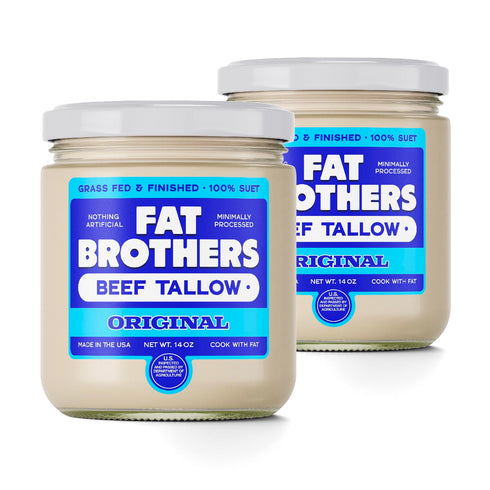 Fat Brothers Original Grass-Fed Beef Tallow, USA Made and Sourced, 100% Suet,
