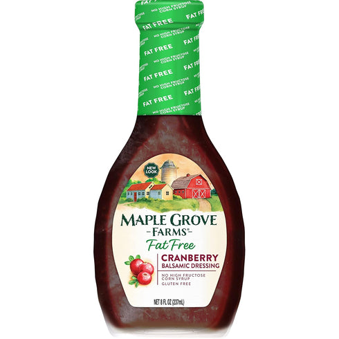 Maple Grove Farms Fat Free Salad Dressing, Cranberry Balsamic, 8 Ounce (Pack